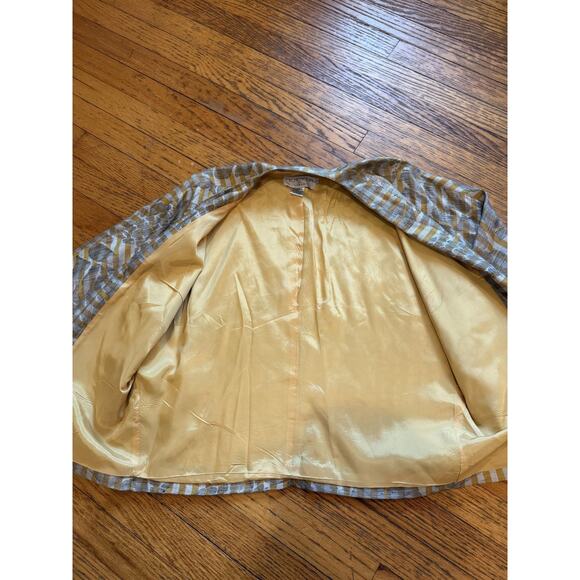 Michi Moon Kimono Jacket Womens Small Stripe Floral Japan Linen Sanyo - Picture 4 of 5